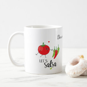 Caneca De Café Tomate dançante de Salsa e Comida de Chillies Grap