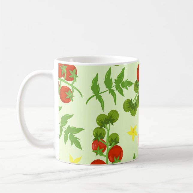 Caneca De Café Tomate Tango: Impressão de vegetais venenosos (Esquerda)