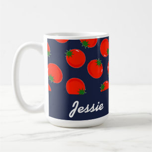 Caneca De Café Tomate vermelho em azul