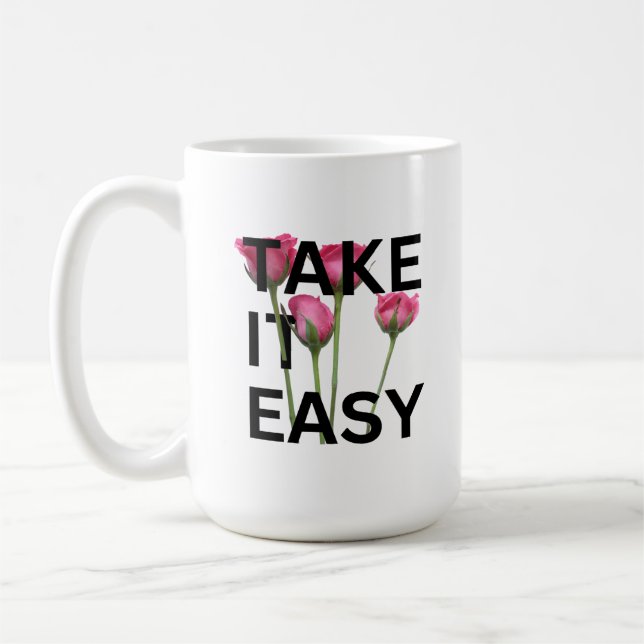 Caneca De Café Tome Calma Mug - Café Floral Motivador (Esquerda)