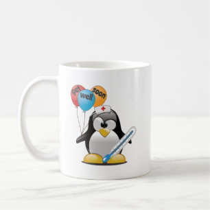 Caneca De Café Tome logo as medidas. Enfermeira Pinguim.