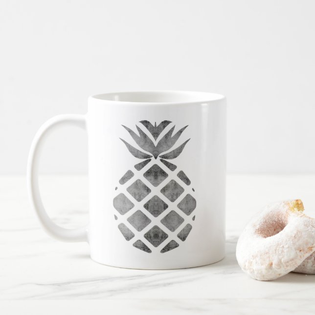 Caneca De Café Tonalidade cinza abacaxi (Com Donut)