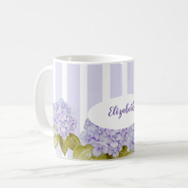 Caneca De Café Tons de Hortênsia Violeta Azul