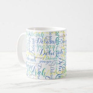 Caneca De Café tons de nomes azuis