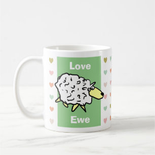 Caneca De Café Tonto e Fofo Amor Você Ovelha Trocadilho