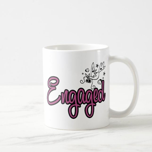 Caneca De Café ToonDoveEngagedPink (Direita)