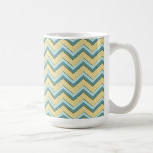 Caneca De Café Topaz Glitter Chevron Pattern