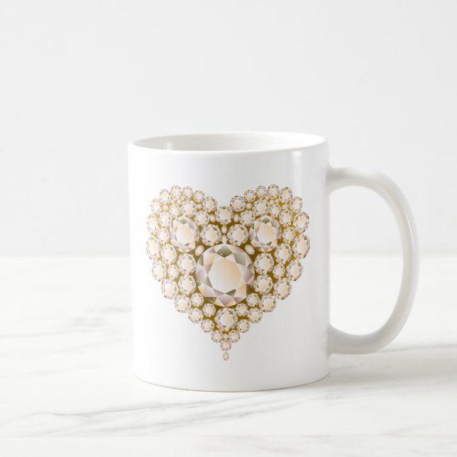 Caneca De Café Topaz Heart Gems (Direita)