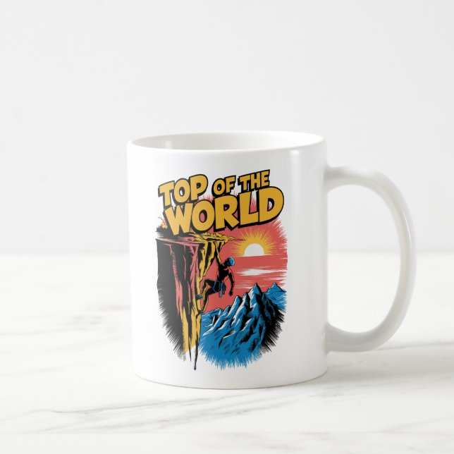 Caneca De Café Topo da Design de Escalada Mundial de Rock (Direita)