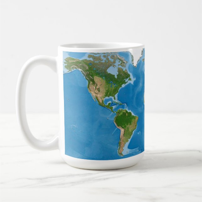Caneca De Café Topographic World Map Earth Illustration (Esquerda)