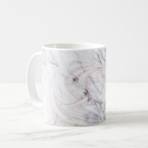 Caneca De Café Toque de Rosa Mármore Cinza e Branco Remoinho Fest
