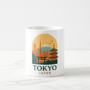 Caneca De Café Tóquio Minimalista Japão Viagem Moderno