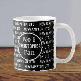 Caneca De Café Torcendor de Futebol Preto e Branco