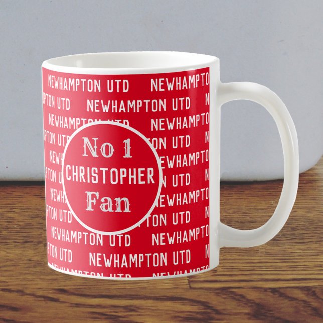 Caneca De Café Torcida de Futebol Vermelho e Branco (Criador carregado)