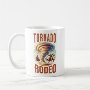 Caneca De Café Tornado Rodeo Cowboys Camiseta - Gráfico Ocidental