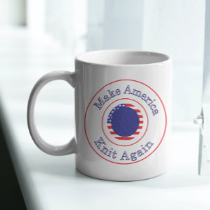 Caneca De Café Torne a América engraçada Vermelha azul