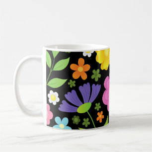 Caneca De Café Torne Coloridas Flores Positivas