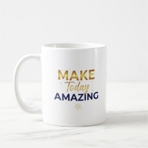 Caneca De Café Torne Hoje Incrível Design Sol Dourado Marinho