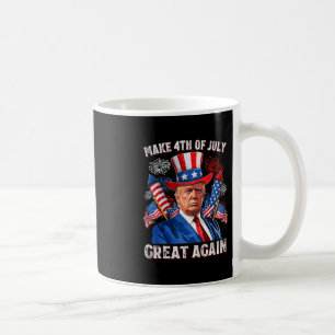 Caneca De Café Torne o 4 de Julho Grande Novamente Trump Fogos de