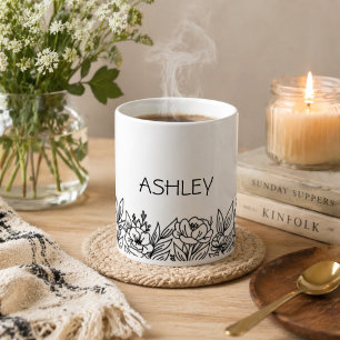 Caneca De Café Torne-O Sua Campanha De Café Floral