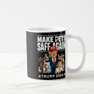 Caneca De Café Torne Os Animais Seguros Novamente Trump 2024 Salv