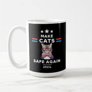 Caneca De Café Torne Os Gatos Seguros Novamente Engraçados Na Ele