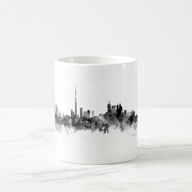 Caneca De Café Toronto Canada Skyline Black White (Centro)