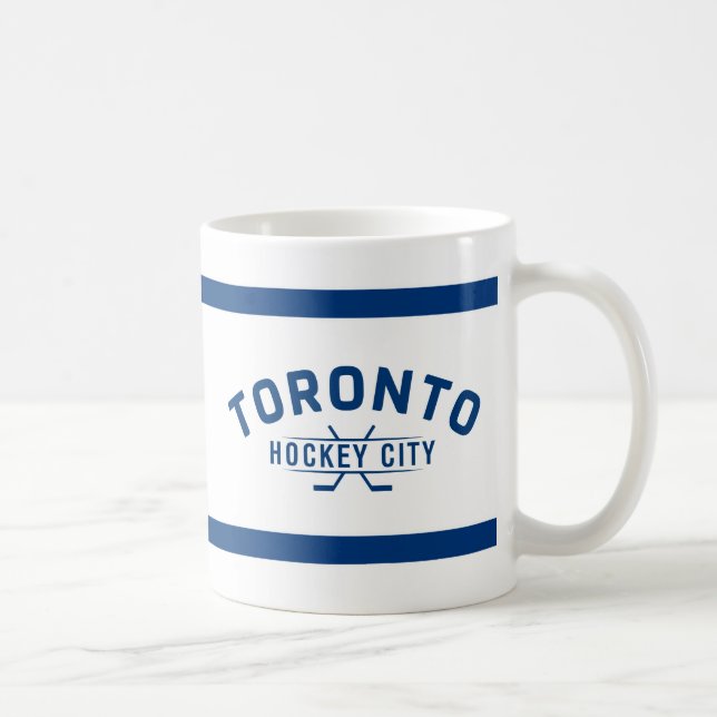 Caneca De Café Toronto Hockey City Blue Strips Mug (Direita)