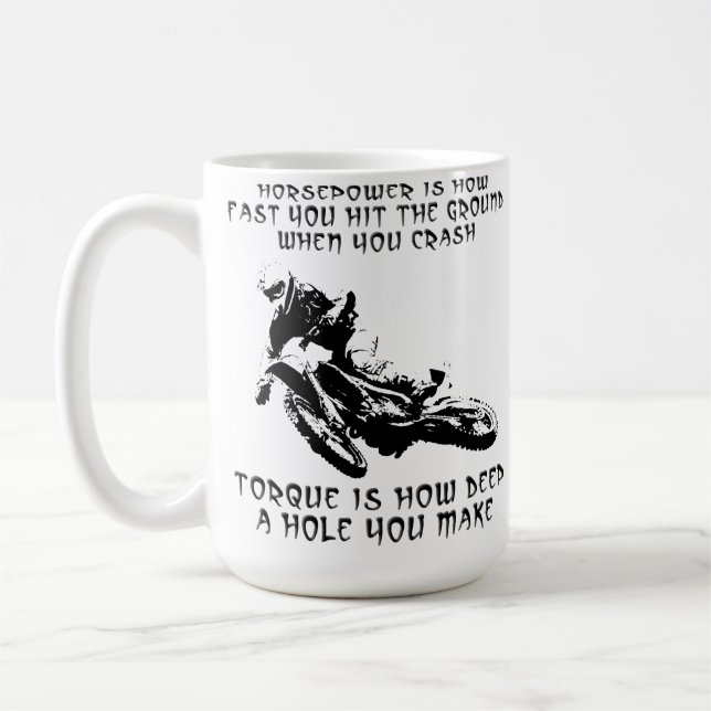 Caneca De Café Torque Hole Dirt Bike Motocross Mug Engraçado (Esquerda)