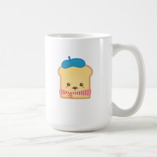 Caneca De Café torrada francesa fofa com boina azul