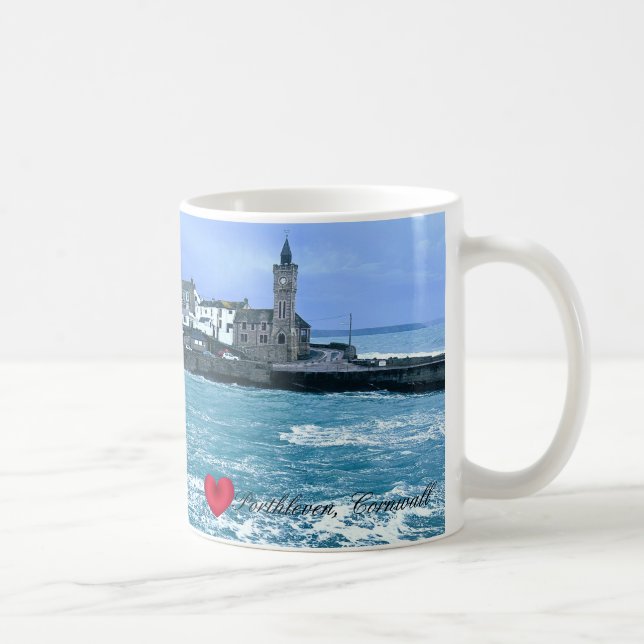 Caneca De Café Torre De Clocos Porthleven + Esperando Por Escultu (Direita)