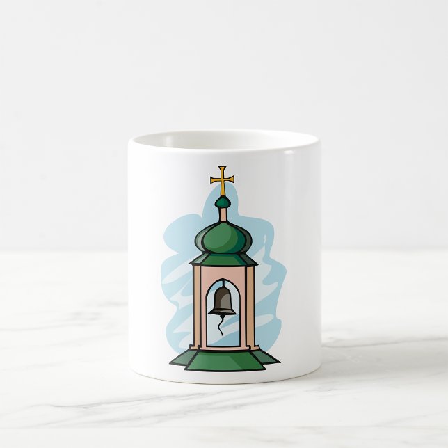 Caneca De Café Torre de Sino da Igreja Ortodoxa Rústica (Criador carregado)