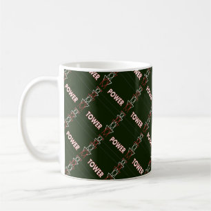 Caneca De Café Torre de Transmissão e Padrão de Linha de Energia