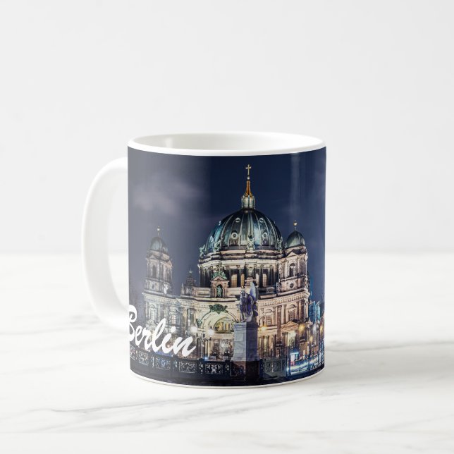 Caneca De Café Torre de TV e Catedral de Berlim, Alemanha (Frente Esquerda)