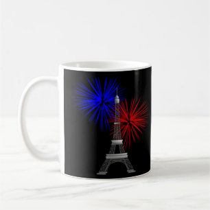 Caneca De Café Torre Eiffel com fogos-de-artifício