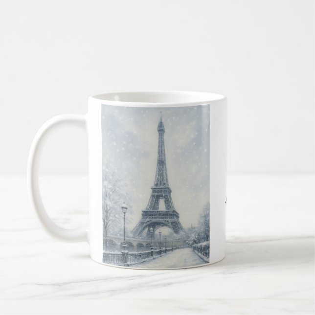 Caneca De Café Torre Eiffel de Paris no inverno (Esquerda)