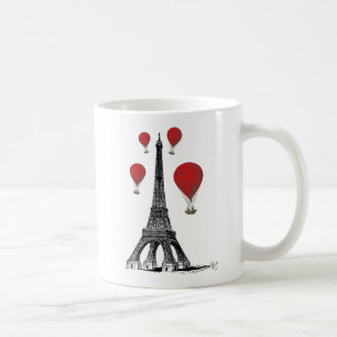 Caneca De Café Torre Eiffel e balões de ar quente