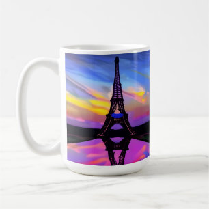 Caneca De Café Torre Eiffel Picturesca Em Um Sunset Brilhante
