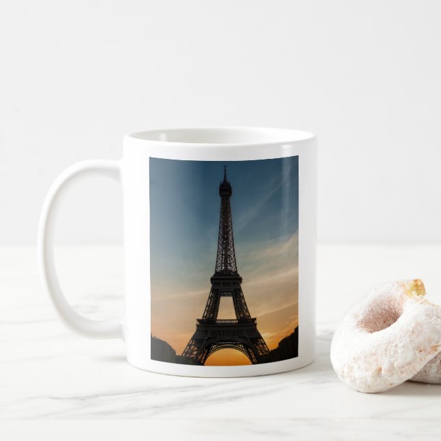 Caneca De Café Torre Eiffel Sunset Moderna Paris Francesa (Com Donut)