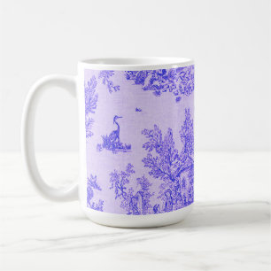 Caneca De Café Torre francesa de jouy azul e branco elegante