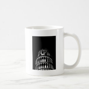 Caneca De Café Torre Preta e Branca de Pisa Itália