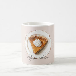 Caneca De Café Torta de Abóbora num Prato
