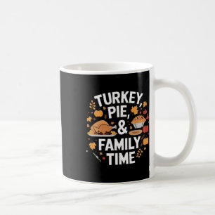 Caneca De Café Torta de Peru e Tempo em Família Refeição de Ação