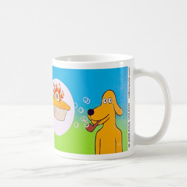 Caneca De Café torta flamejante $12,95 do globo ocular (Direita)