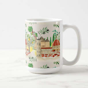 Caneca De Café Toscana,Toscana,Itália,azeitonas,limões, citrinos