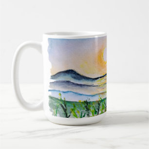 Caneca De Café Toscânia Sunrise Watercolor Journey Itália