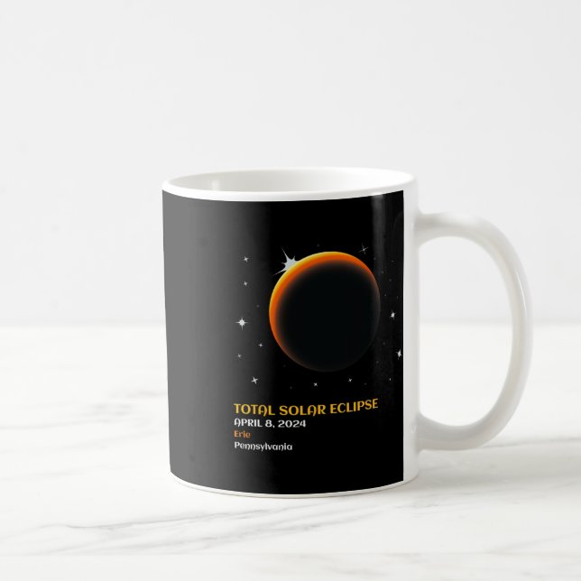 Caneca De Café Total América 04 08 24 Eclipse Solar Total 2024 (Direita)