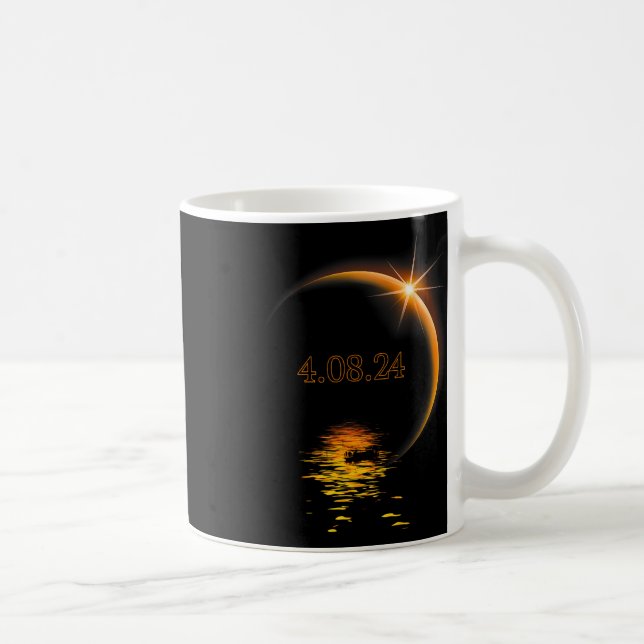 Caneca De Café Total América 04 08 24 Eclipse Solar Total 2024 (Direita)