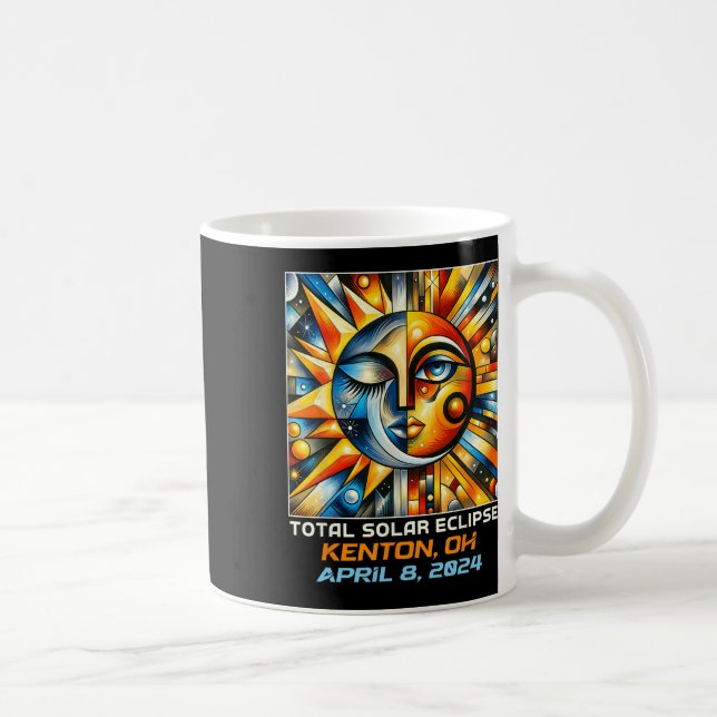 Caneca De Café Total de Eclipse Solar Kenton Ohio (Direita)