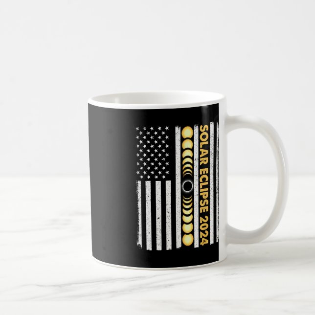 Caneca De Café Total do Eclipse Solar 2024 Totalidade Fases Améri (Direita)